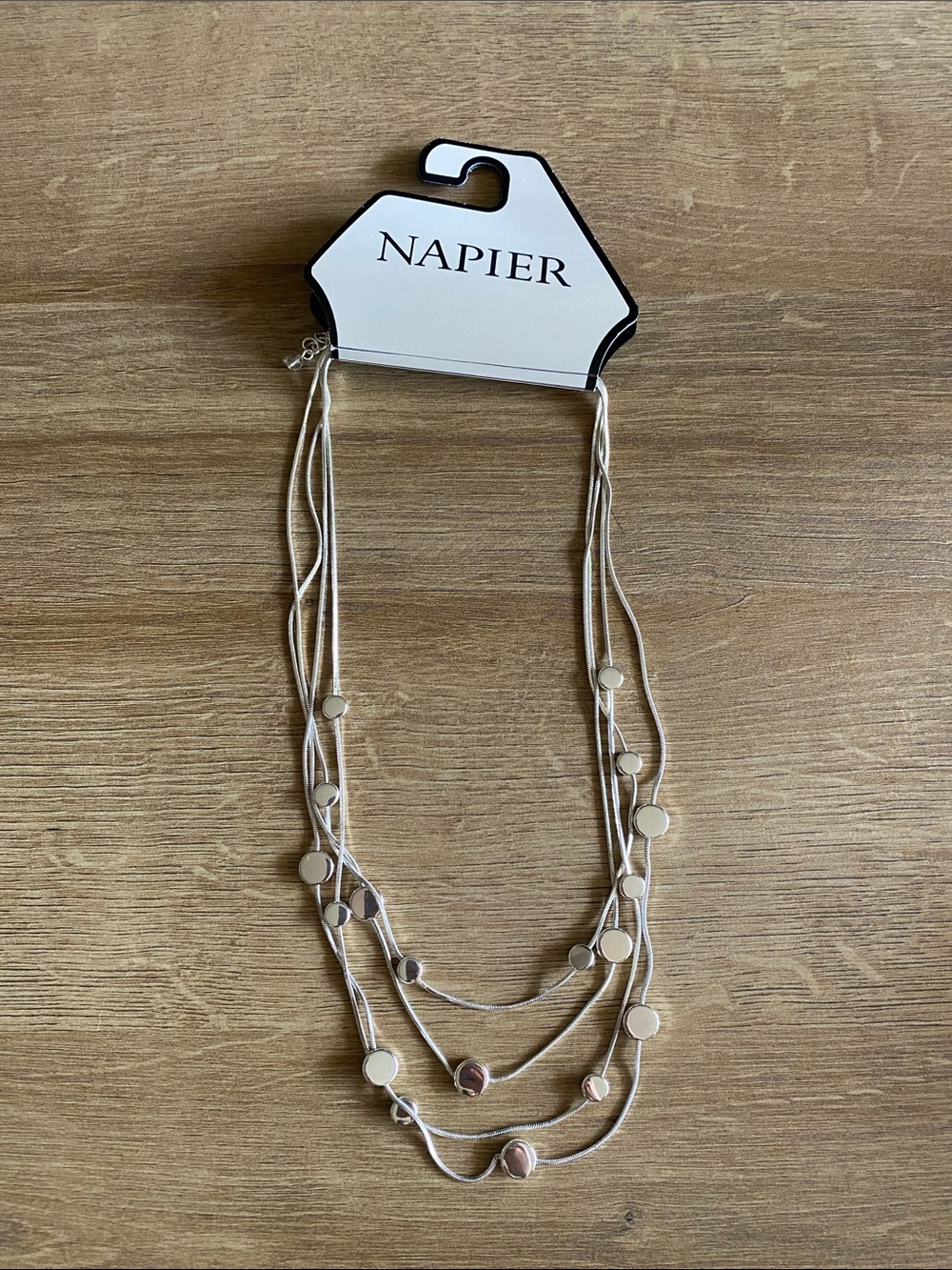 Napier multi stack silver colored necklace